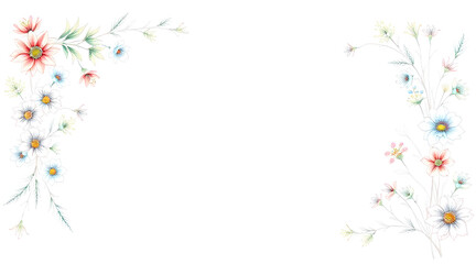 Fototapeta premium Botanical Wedding Invitation Border with Elegant Florals