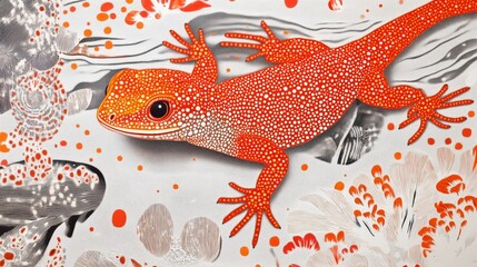 The Art World Orange Gecko