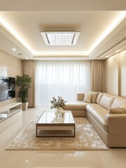 The stylish living room features a modern style interior