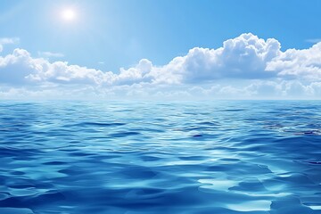 Obraz premium deep blue ocean expanse enhancing a beautiful marine landscape 