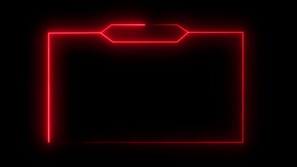 glowing neon text frame animation box frame neon frame overlay animation video 4k.