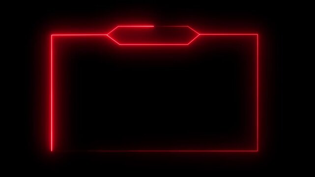 glowing neon text frame animation box frame neon frame overlay animation video 4k.