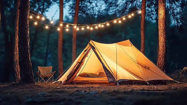 tent in the morning