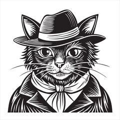 cat silhouette vector style