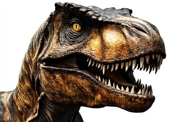 Obraz premium Tyrannosaurus Rex Head 3D Render, Close-up, Detailed Texture, Prehistoric Predator, Dinosaur Art, T-Rex Dinosaur, 3D rendering