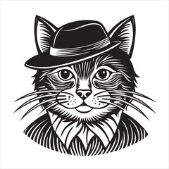 cat silhouette vector style