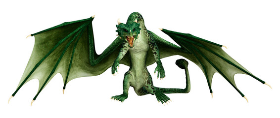 Obraz premium 3D Rendering Fairy Tale Dragon on White