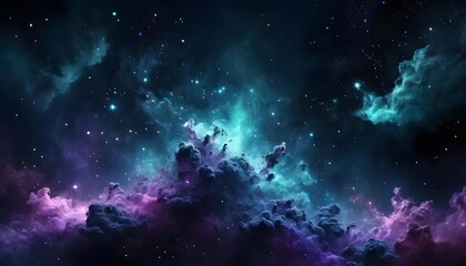 vibrant colorful cosmic nebula with glowing stars, wonders of universe & space exploration. astronomy, galaxy mysteries of outer cosmology