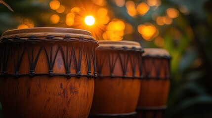 Fototapeta premium Sunset Drums in Botanic Garden