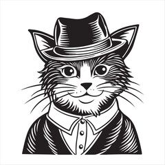 cat silhouette vector style