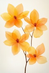 Delicate Yellow Magnolia Flowers on Branch Watercolor Floral Illustration, Minimalist Design