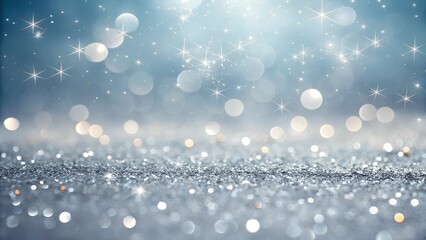  A shimmering, ethereal background featuring bokeh lights, glitter, and star-shaped glares on a light blue and white gradient.
