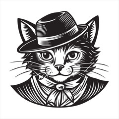 cat silhouette vector style