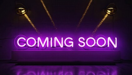 Pink neon sign COMING SOON