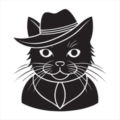 cat silhouette vector style
