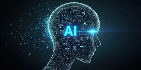 Artificial Intelligence Robots AI Theme Technology Background