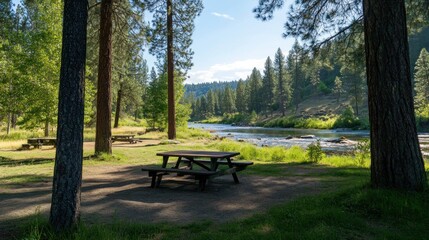 Serene River Picnic: A Picturesque Lakeside Retreat