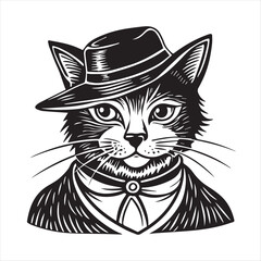 cat silhouette vector style