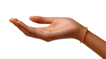 Hand Presenting Wearing Gold Bracelet Against Dark Background for Jewelry