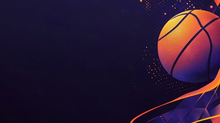 Obraz premium The Enigmatic Sphere: A Basketball Resting Amidst a Glimmering, Otherworldly Landscape of Light and Shadow