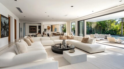 Luxurious Modern Villa Interior Design with Pool View