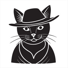 cat silhouette vector style