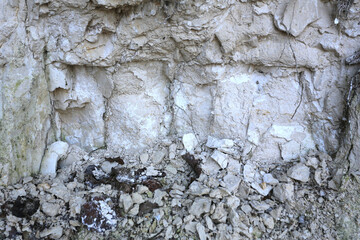 Talus en craie blanche friable