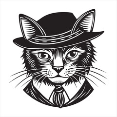 cat silhouette vector style