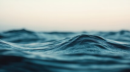 Gentle ocean waves create tranquil scene, blending calming shade