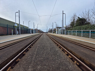 railroad tracks in the morning