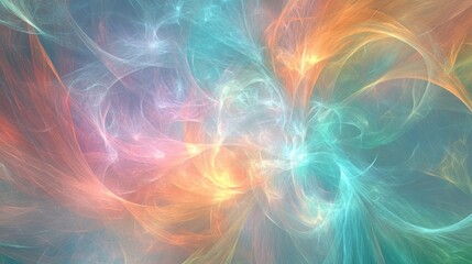 Abstract Whimsical Pastel Nebula: A Digital Artwork of Celestial Dreamscapes