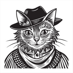 cat silhouette vector style