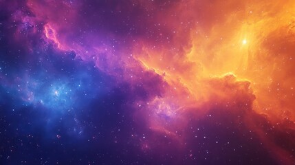 Colorful nebulae in deep space; cosmic clouds and stars; abstract space scene; potential use for science, fantasy, or educational material