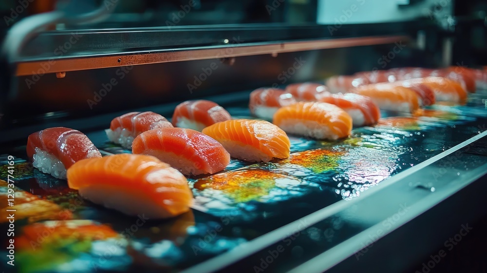 Aufkleber a close-up of a state-of-the-art industrial inkjet printer printing vibrant graphics on a large shee