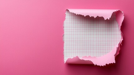 Abstract Geometric Pattern on Torn Pink Paper