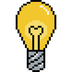 Fototapeta premium Light bulb icon. Idea icon. 8 bit bulb