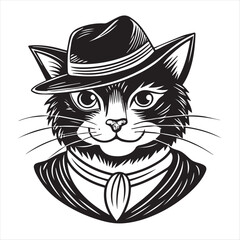 cat silhouette vector style