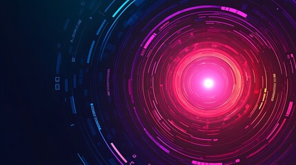 Abstract futuristic concentric circles digital design