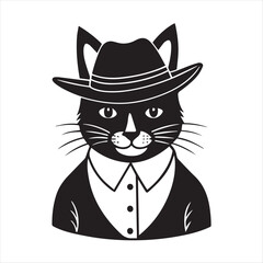 cat silhouette vector style