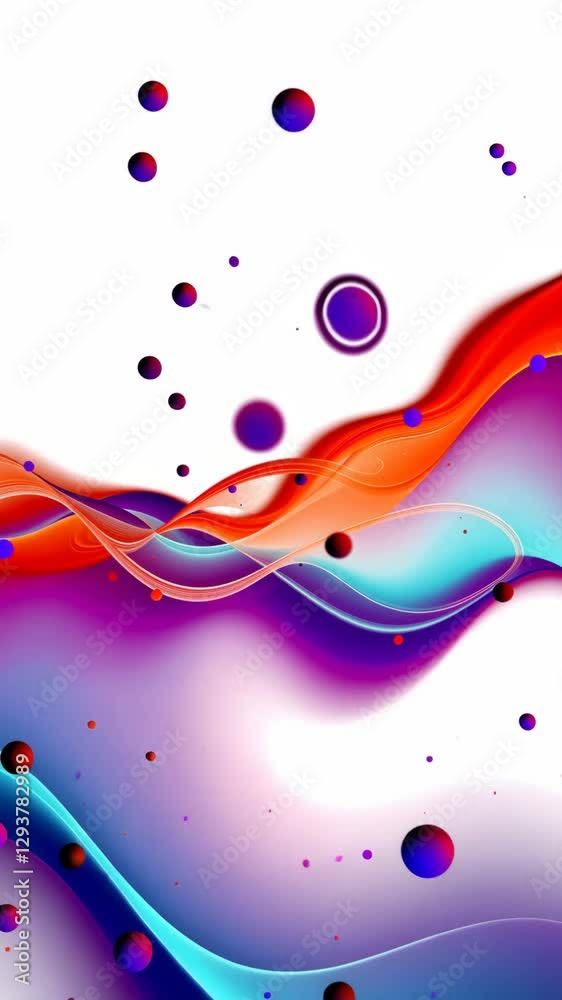 Poster A colorful wave with many small dots. The dots are in different colors and sizes. The wave is on a white background