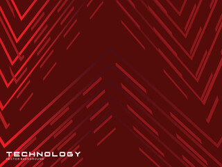 Gradient red glowing geometric pattern on dark red background. Shiny red modern pattern. Futuristic technology concept, suitable for covers, posters, banners, brochures, websites, etc.