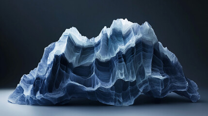 Close-up of blue layered rock formation, showcasing intricate crystal-like structures and textures, symbolizing nature's beauty and the complexity of geological formations.