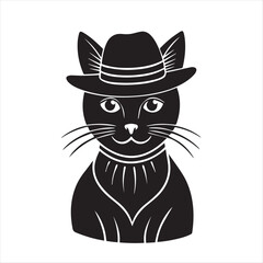 cat silhouette vector style