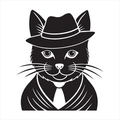 cat silhouette vector style