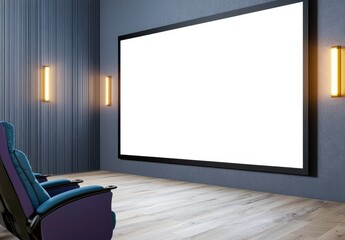 Modern Home Theater with Recliner Chairs and Large Screen