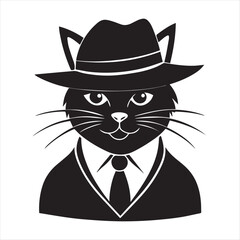 cat silhouette vector style