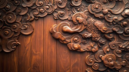 The Eastern artistic conception of auspicious cloud wood carving