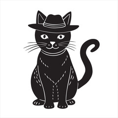 cat silhouette vector style