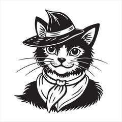 cat silhouette vector style