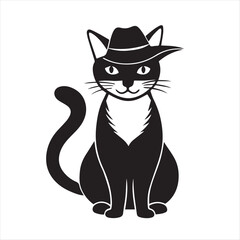 cat silhouette vector style